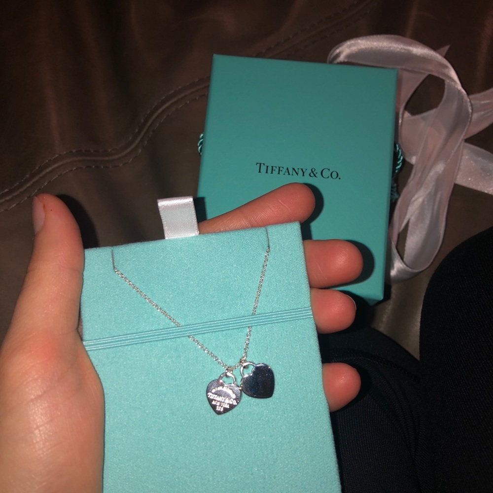 Tiffany & Co. Double Heart Tag Necklace